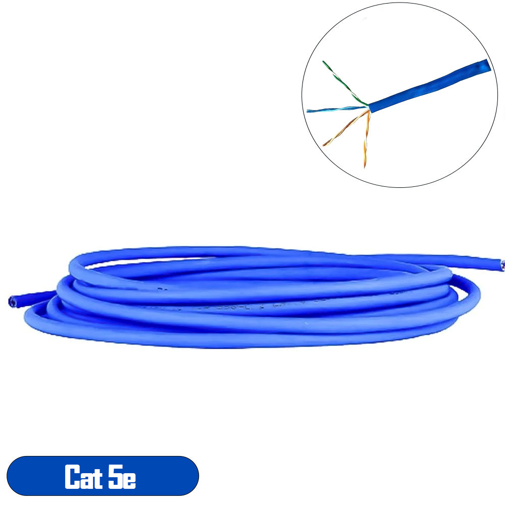 Metro de Cabo de Rede Cat5E Utp 4p 4PX24AWG UTP CMX 100% Cobre WEC Azul